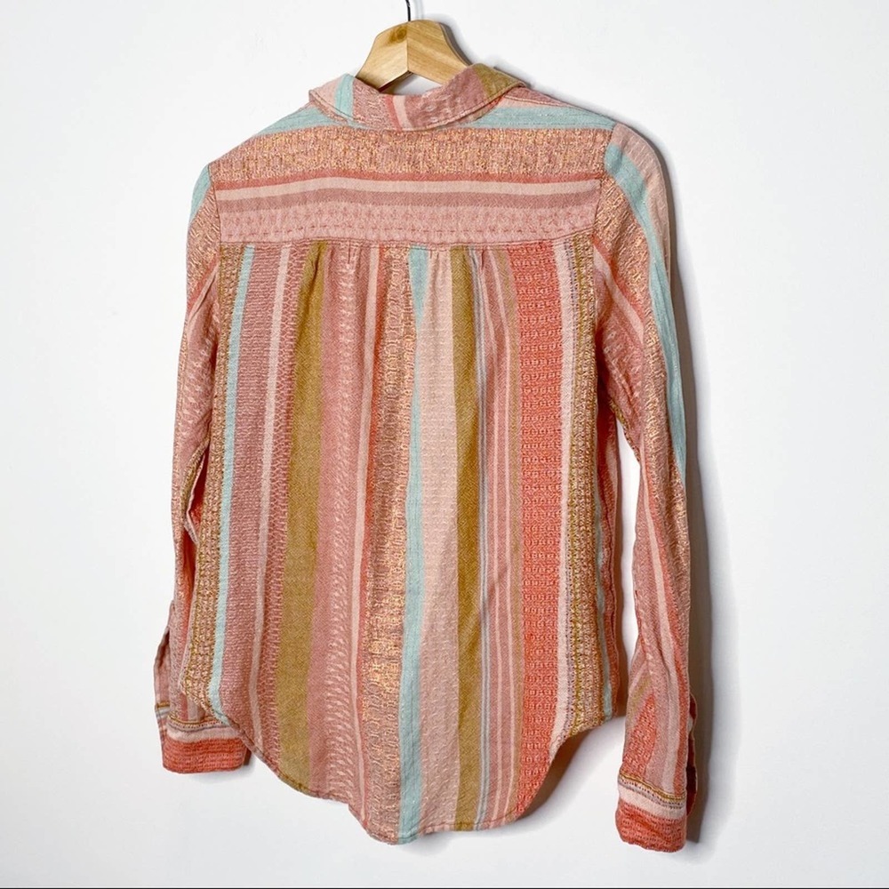 Anthropologie Maeve Calipatria Stripe Button Top - Picture 5 of 7